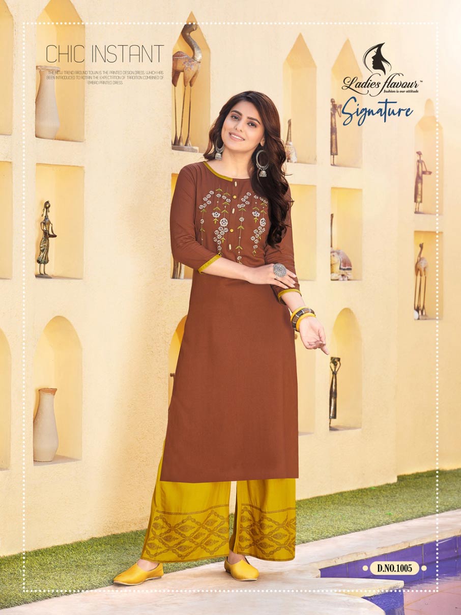 Signature Vol-2 Rayon Embroidery Kurti Set Signature Vol-2 Rayon Embroidery Kurti Set